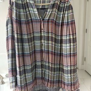 Free People Multicolor Plaid Blouse